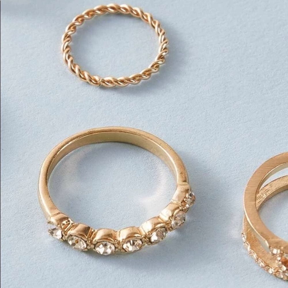 8pcs Rhinestone & Bar Decor Ring - Picture 4 of 4